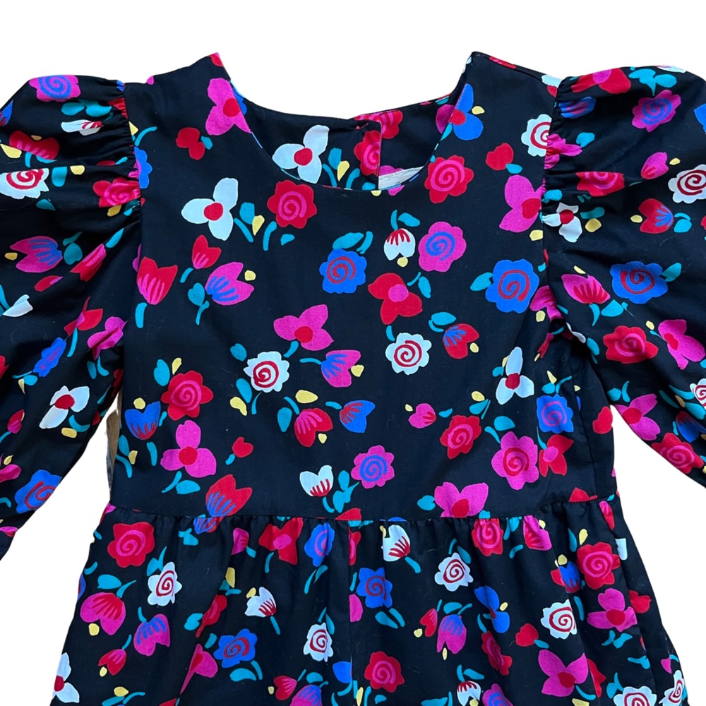 Vintage 80’s 90’s Puff Sleeve Floral Romper Size 6